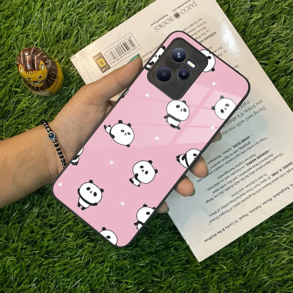 Cute Panda Pink Glass Case Cover For Realme/Narzo - ShopOnCliQ