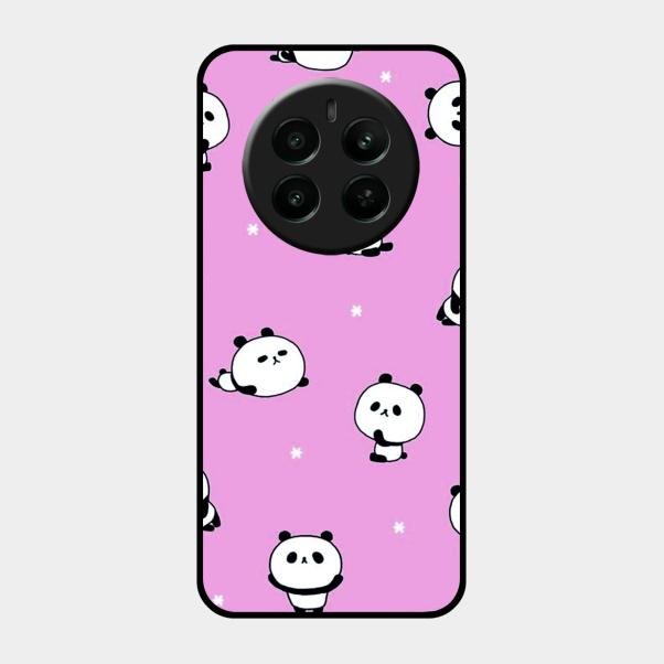 Cute Panda Pink Glass Case Cover For Realme Narzo 70 Pro 5G