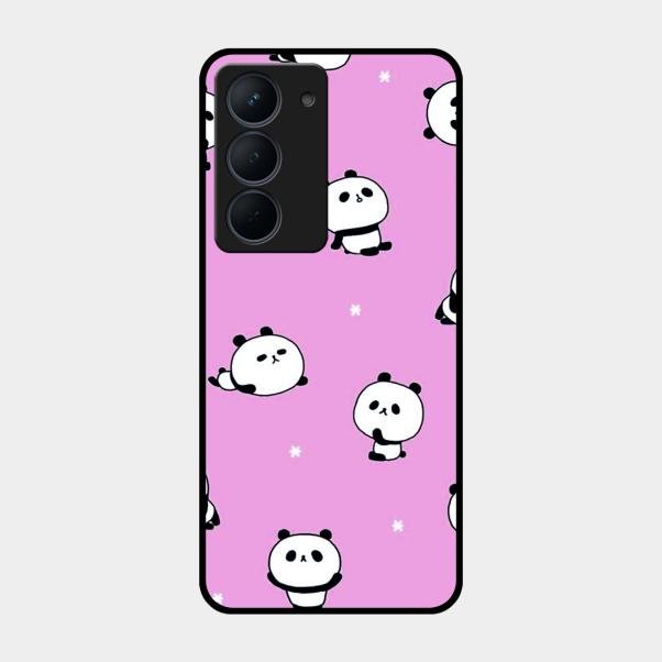 Cute Panda Pink Glass Case Cover For Realme Narzo 80X 5G