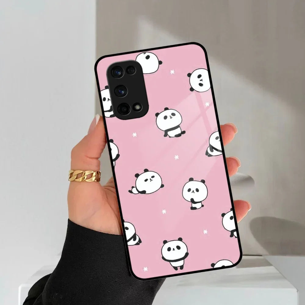 Cute Panda Pink Glass Case Cover For Realme/Narzo - ShopOnCliQ
