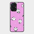 Cute Panda Pink Glass Case Cover For Redmi 13C 5G