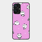 Cute Panda Pink Glass Case Cover For Redmi 13C 5G