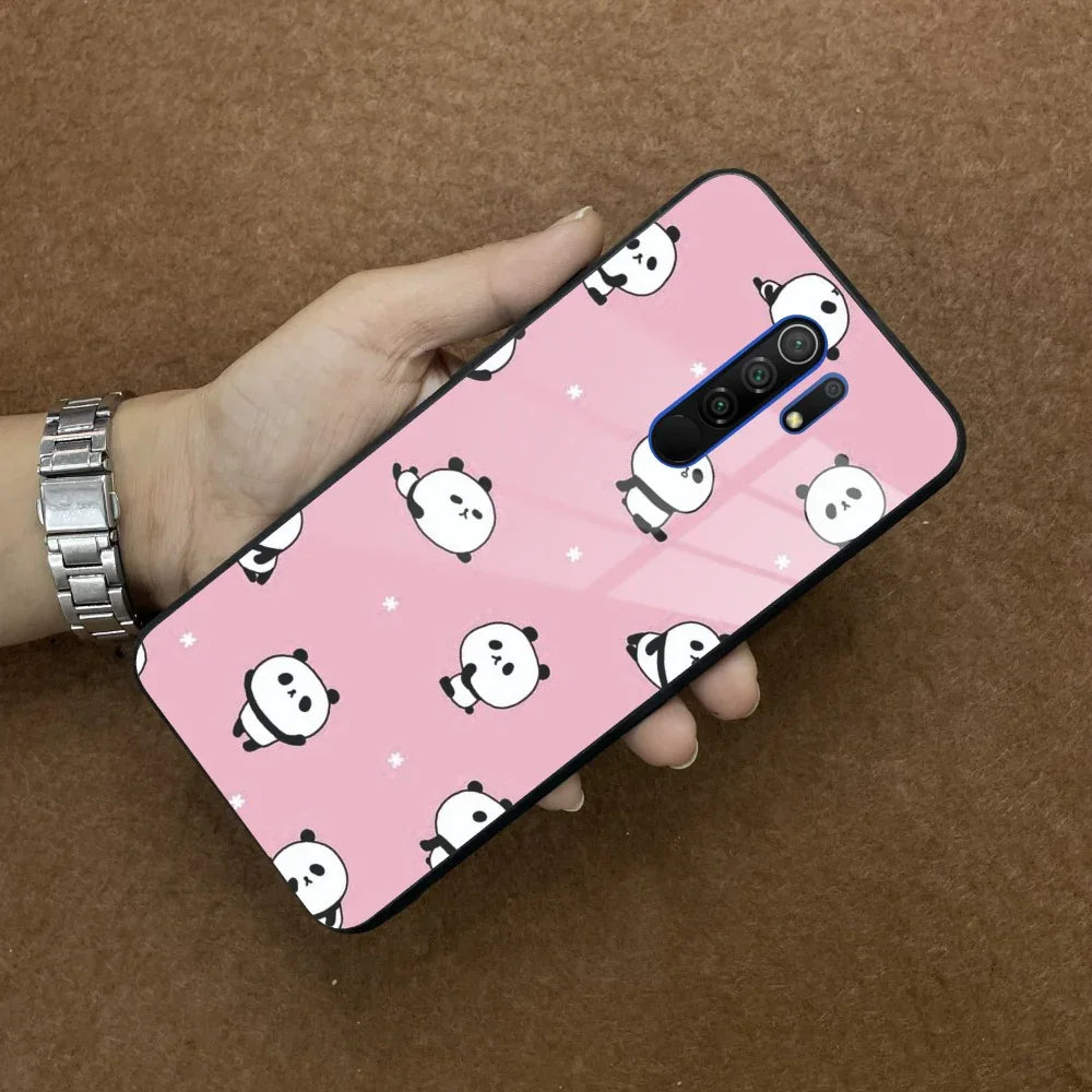 Cute Panda Pink Glass Case Cover For Poco - ShopOnCliQ