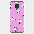 Cute Panda Pink Glass Case Cover For Redmi Note 10 Lite