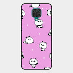Cute Panda Pink Glass Case Cover For Redmi Note 10 Lite