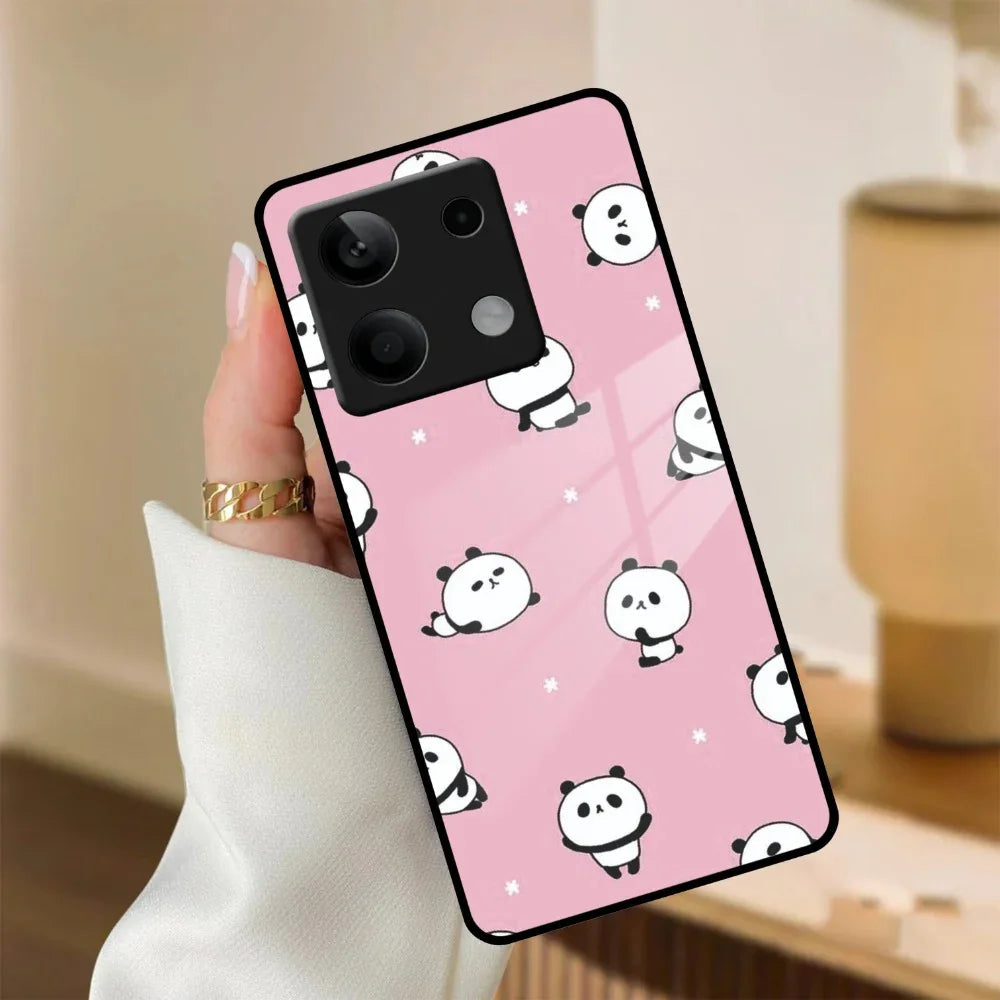 Cute Panda Pink Glass Case Cover For Poco - ShopOnCliQ