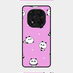 Cute Panda Pink Glass Case Cover For Redmi Note 14 Pro 5G