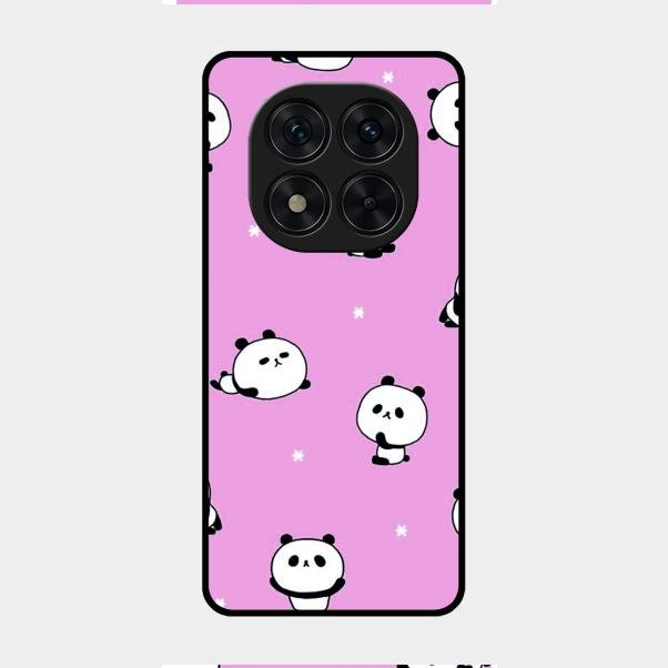 Cute Panda Pink Glass Case Cover For Redmi Note 14 Pro 5G