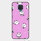 Cute Panda Pink Glass Case Cover For Redmi Note 9 Pro