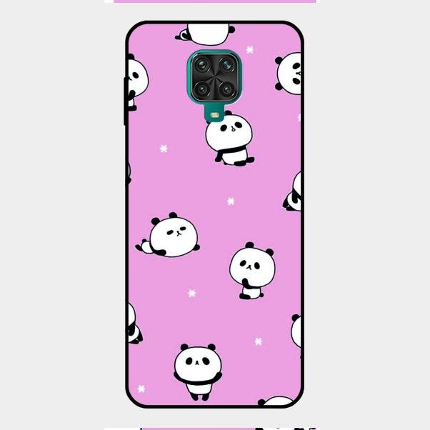 Cute Panda Pink Glass Case Cover For Redmi Note 9 Pro