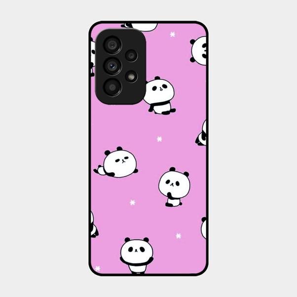 Cute Panda Pink Glass Case Cover For Samsung Galaxy A53 5G