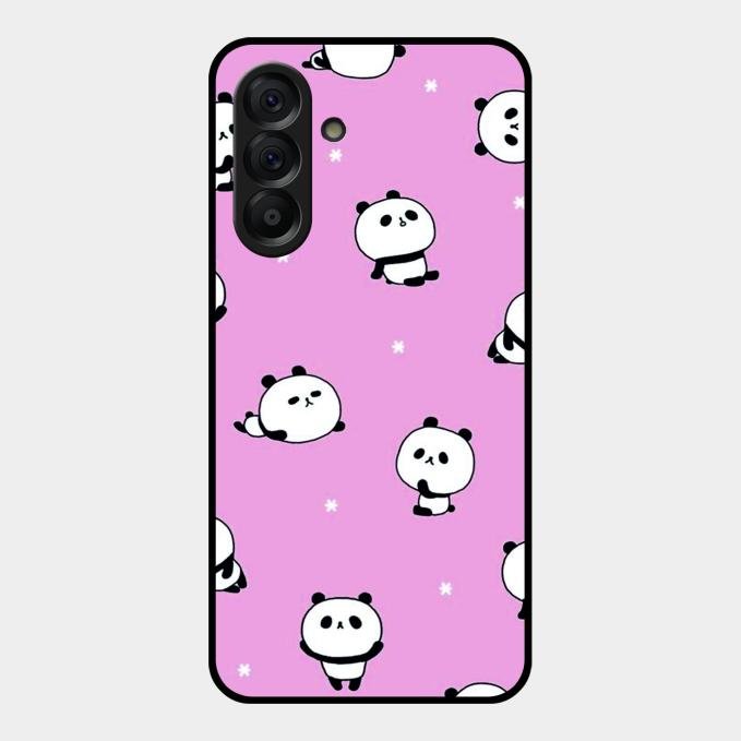 Cute Panda Pink Glass Case Cover For Samsung Galaxy A56 5G