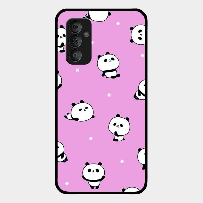 Cute Panda Pink Glass Case Cover For Samsung Galaxy F23 5G