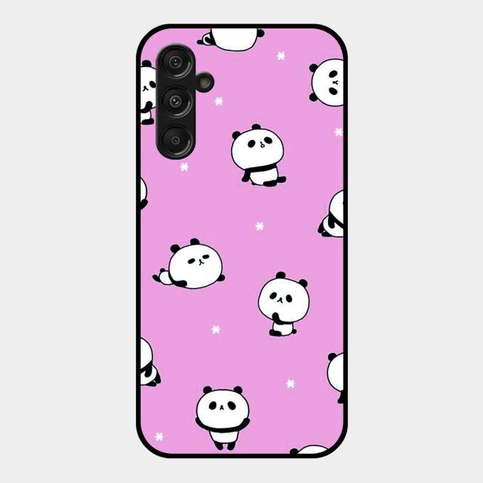 Cute Panda Pink Glass Case Cover For Samsung Galaxy F34 5G