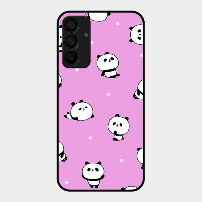 Cute Panda Pink Glass Case Cover For Samsung Galaxy M15 5G
