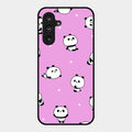 Cute Panda Pink Glass Case Cover For Samsung Galaxy M36 5G