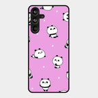 Cute Panda Pink Glass Case Cover For Samsung Galaxy M55 5G