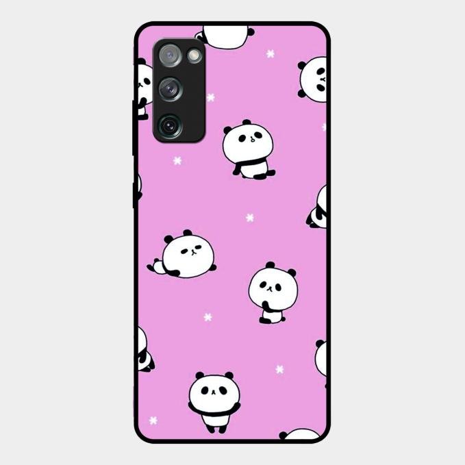 Cute Panda Pink Glass Case Cover For Samsung Galaxy S20 Fe 5G