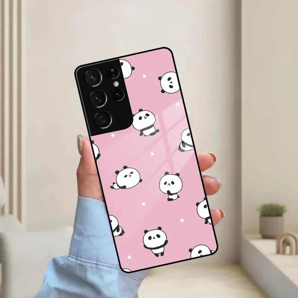 Cute Panda Pink Glass Case Cover For Samsung - ShopOnCliQ