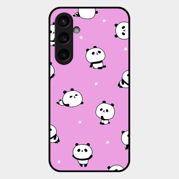 Cute Panda Pink Glass Case Cover For Samsung Galaxy S23 Fe 5G