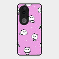 Cute Panda Pink Glass Case Cover For Vivo T4R 5G