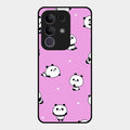Cute Panda Pink Glass Case Cover For Vivo T4X 5G