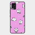 Cute Panda Pink Glass Case Cover For Vivo V20 Pro 5G