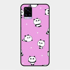 Cute Panda Pink Glass Case Cover For Vivo V20