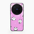 Cute Panda Pink Glass Case Cover For Vivo X300 Pro 5G