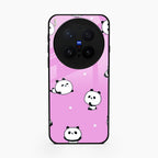 Cute Panda Pink Glass Case Cover For Vivo X300 Pro 5G