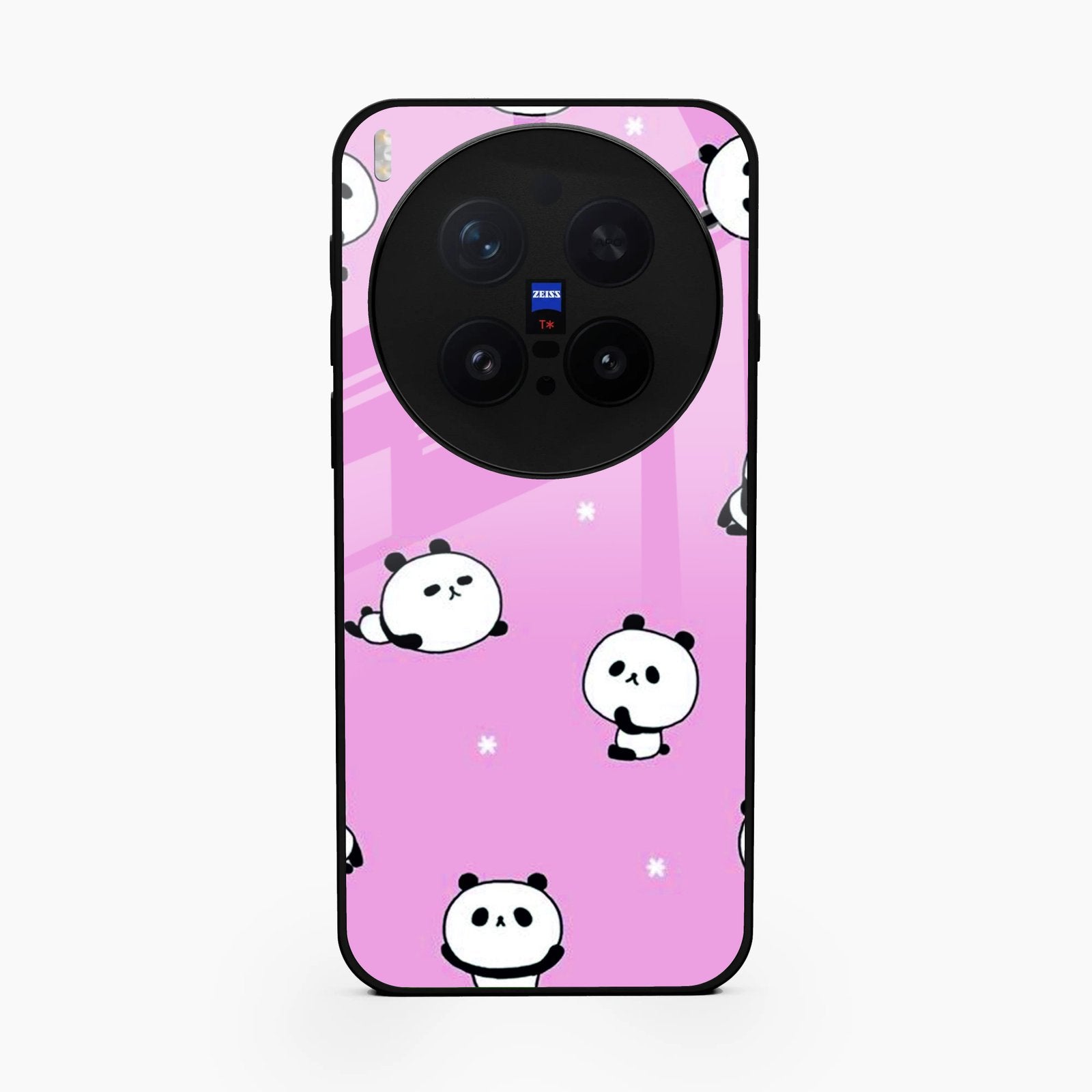 Cute Panda Pink Glass Case Cover For Vivo X300 Pro 5G