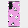 Cute Panda Pink Glass Case Cover For Vivo X50 5G
