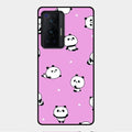 Cute Panda Pink Glass Case Cover For Vivo X70 Pro 5G