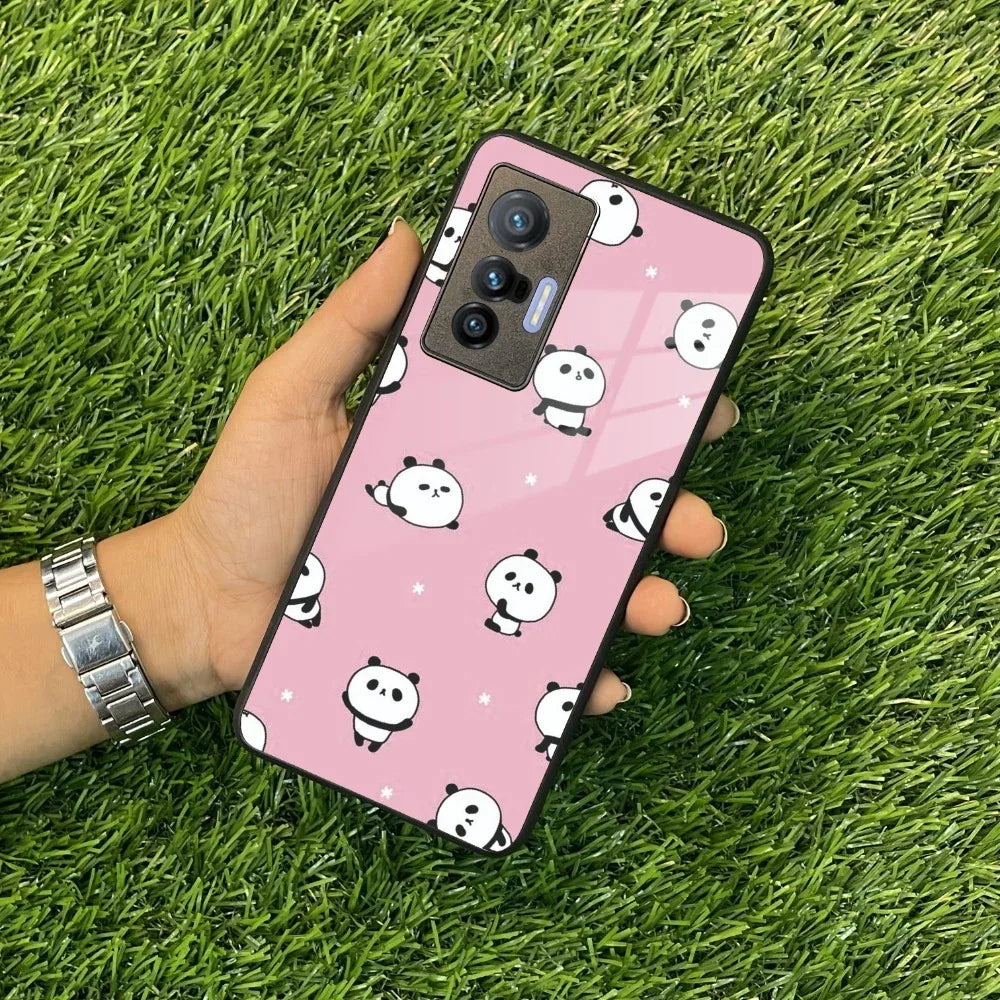 Cute Panda Pink Glass Case Cover For Vivo - ShopOnCliQ