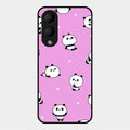 Cute Panda Pink Glass Case Cover For Vivo Y17S