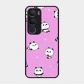 Cute Panda Pink Glass Case Cover For Vivo Y29 5G