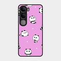 Cute Panda Pink Glass Case Cover For Vivo Y300 5G