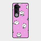 Cute Panda Pink Glass Case Cover For Vivo Y400 Pro 5G