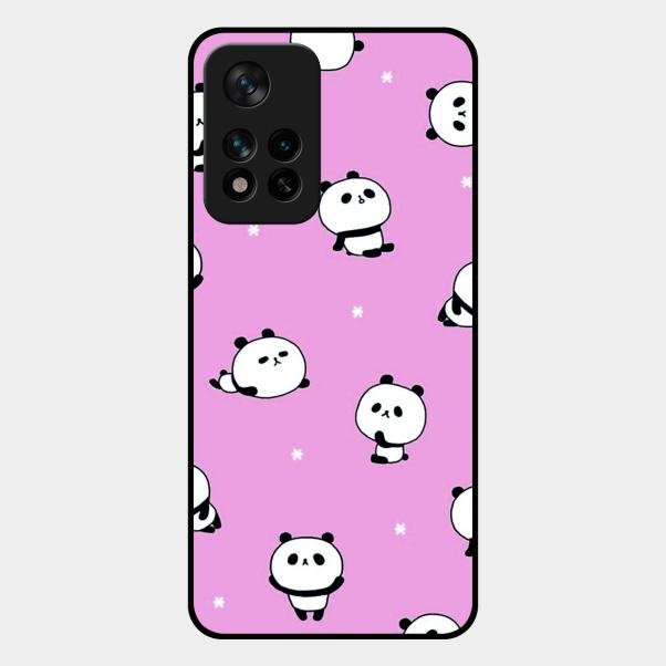 Cute Panda Pink Glass Case Cover For Xiaomi 11I 5G