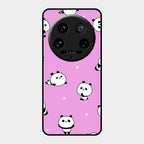 Cute Panda Pink Glass Case Cover For Xiaomi 14 Ultra