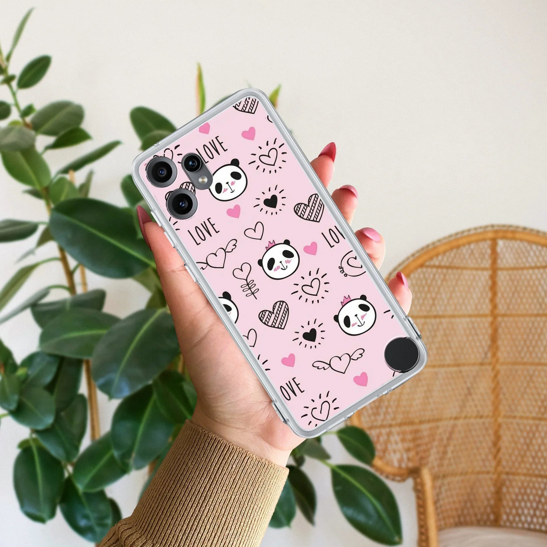 Cute Pink Panda Transparent Silicon Case For Nothing - ShopOnCliQ
