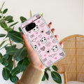 Cute Pink Panda Transparent Silicon Case For Google Pixel 8 5G