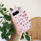 Cute Pink Panda Transparent Silicon Case For Google Pixel 8 Pro 5G