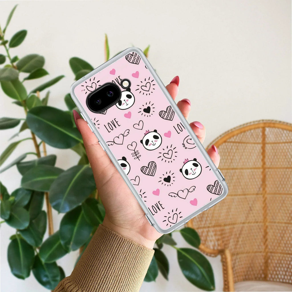 Cute Pink Panda Anti Yellow Case For Google Pixel 10a 5G