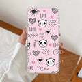 Cute Pink Panda Transparent Silicon Case For iPhone 7 / iPhone 8 / iPhone Se 2020