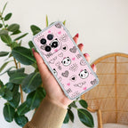 Cute Pink Panda Transparent Silicon Case For iQOO 15 5G