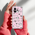 Cute Pink Panda Transparent Silicon Case For iQOO Neo 10R 5G