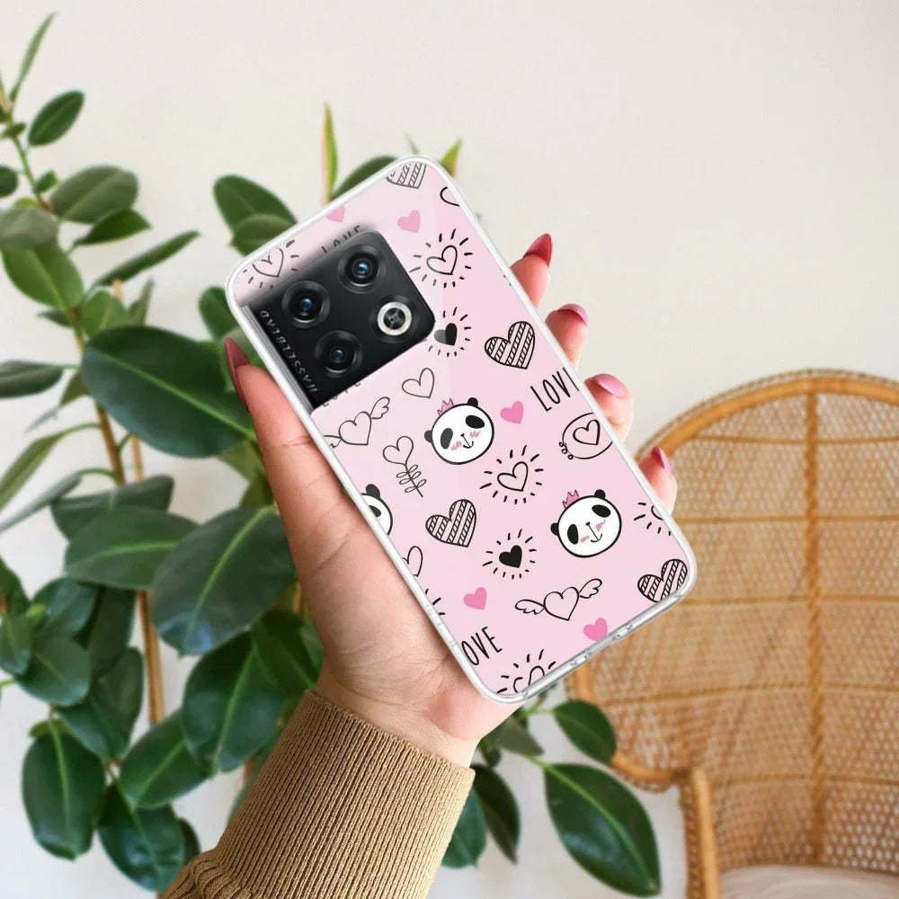 Cute Pink Panda Anti Yellow Case For OnePlus 10 Pro 5G