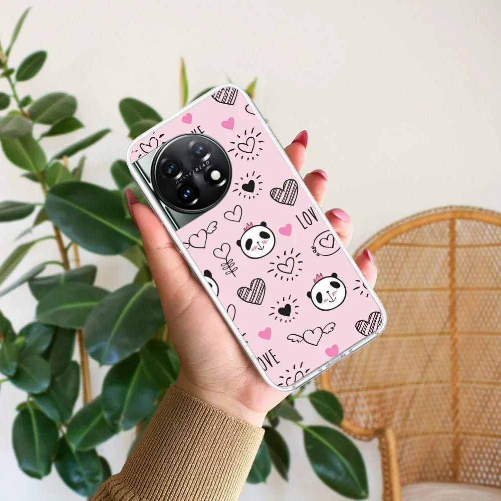 Cute Pink Panda Transparent Silicon Case For OnePlus - ShopOnCliQ