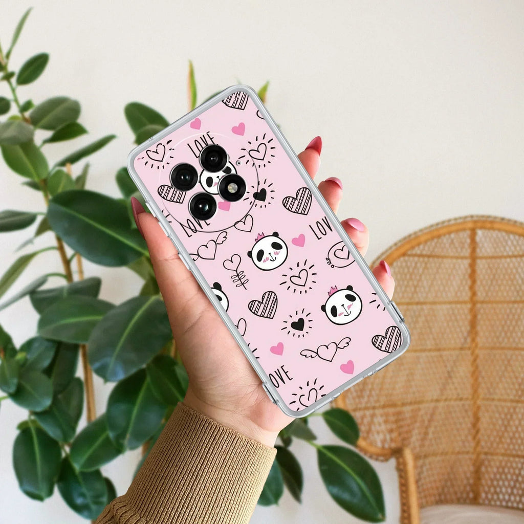 Cute Pink Panda Transparent Silicon Case For OnePlus - ShopOnCliQ
